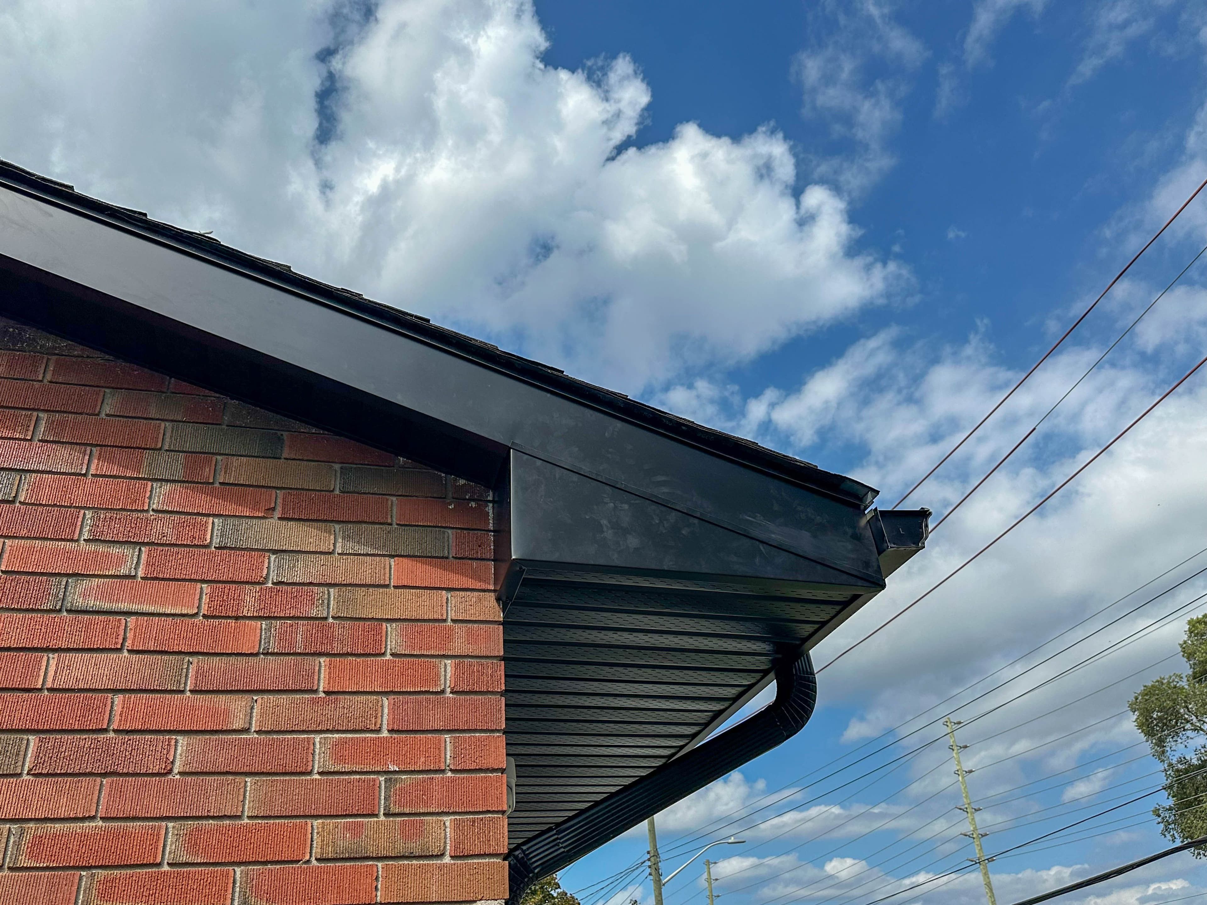 Modern Black Soffit, Fascia, and Gable Siding Installation in Belleville